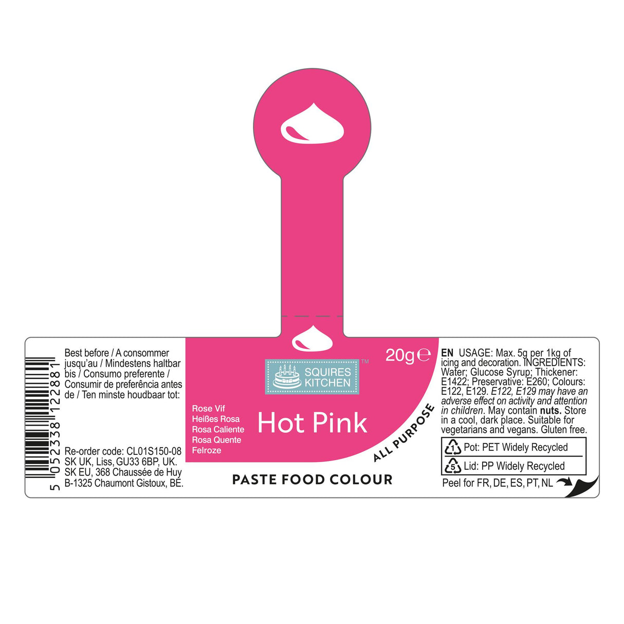 Squires Kitchen Food Colouring Paste Gel 20g - All Shades