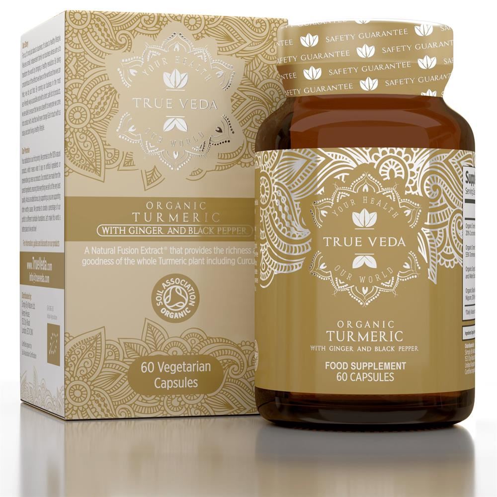 True Veda Turmeric Organic Natural Vegan Ethical Non-GMO 60 capsules