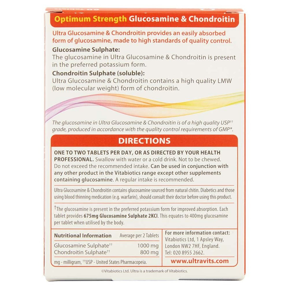 Vitabiotics Ultra Glucosamine & Chondroitin - 60 Tablets - image 3