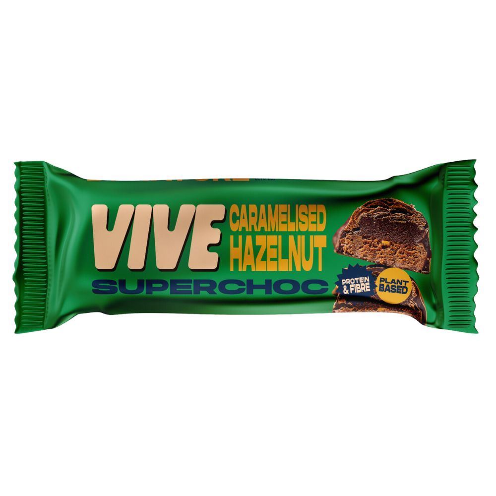 Vive Superchoc Caramelised Hazelnut- Plant Based Chocolate Bar 40g - 12 Pack