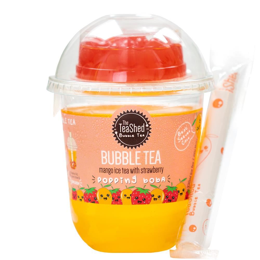 The TeaShed Mango and Strawberry Ready to Drink Bubble Tea 390g