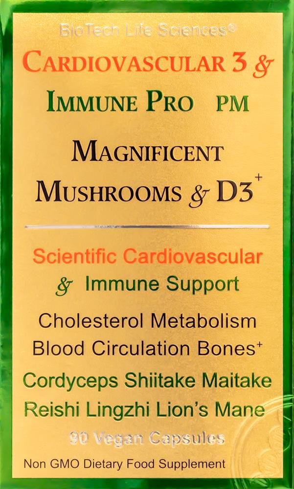 Cardio Immune 3 Magnificent Mushrooms Vit D3 + Beta Glucans 90 Vegan Caps