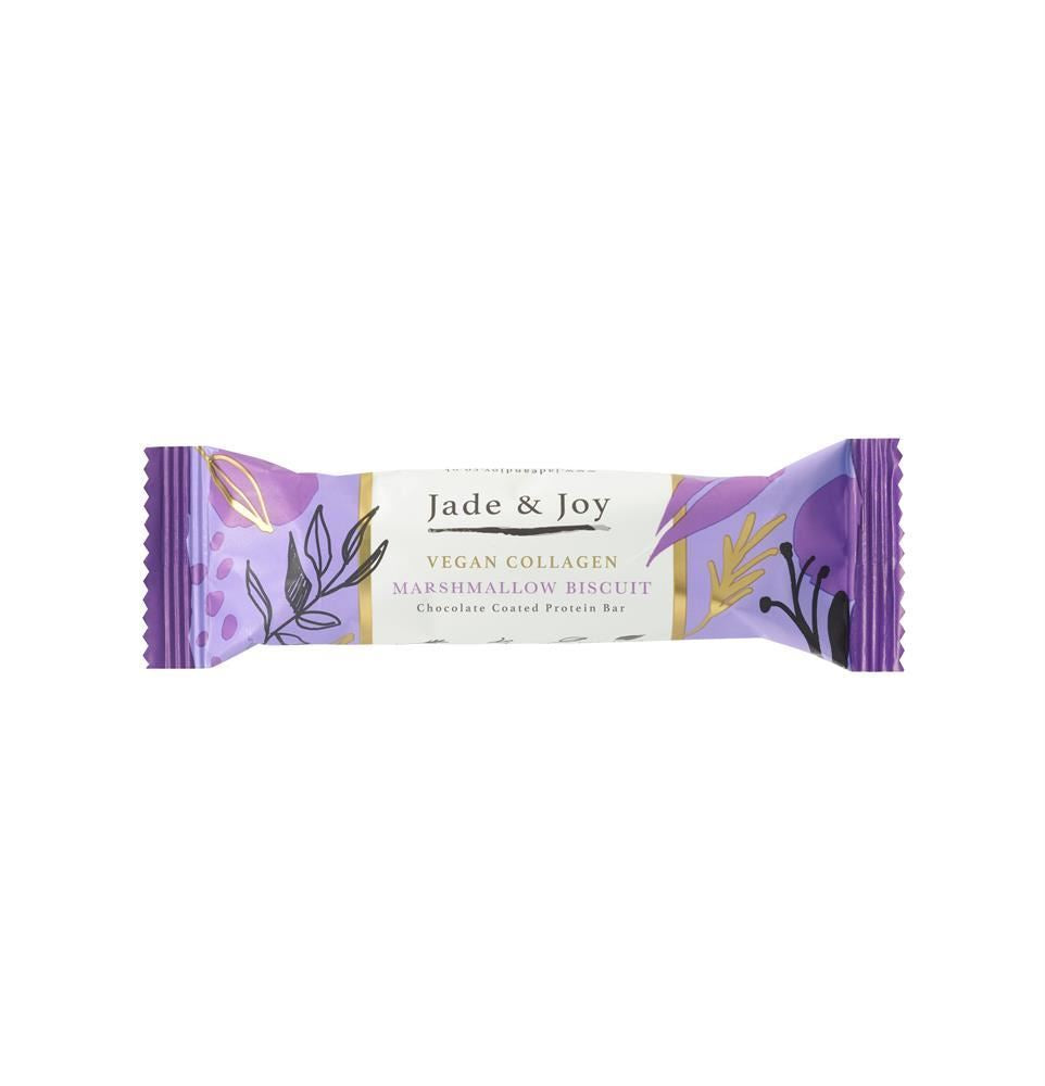 Jade and Joy Vegan Collagen Marshmallow Biscuit Protein Bar 50g - 12 Pack