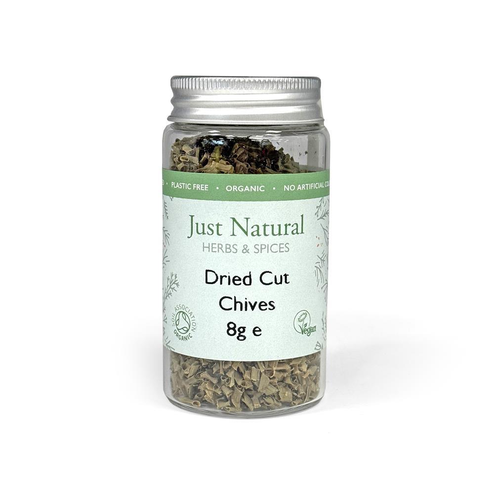Just Natural Herbs Organic Dried Cut Chives (Glass Jar) 8g