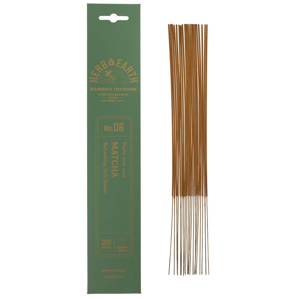 Nippon Kodo Herb & Earth Incense -Matcha 20 sticks - 12 Pack