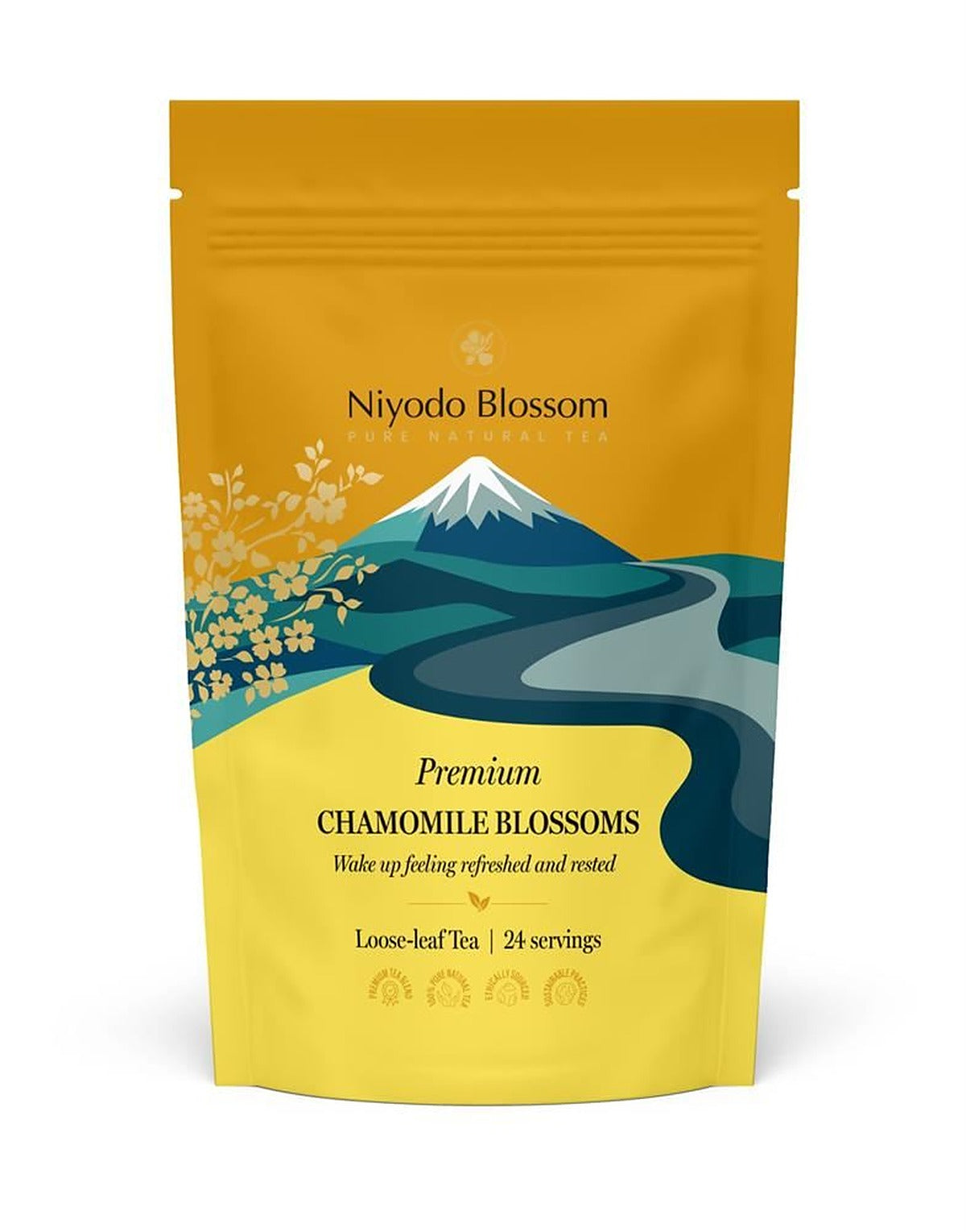 Niyodo Blossom Premium Chamomile Blossoms Tea- Loose leaf- 24 servings 50g