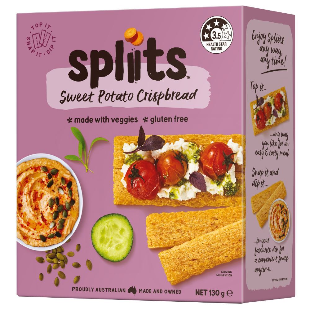 Spliits Sweet Potato Crispbread 130g - 6 Pack