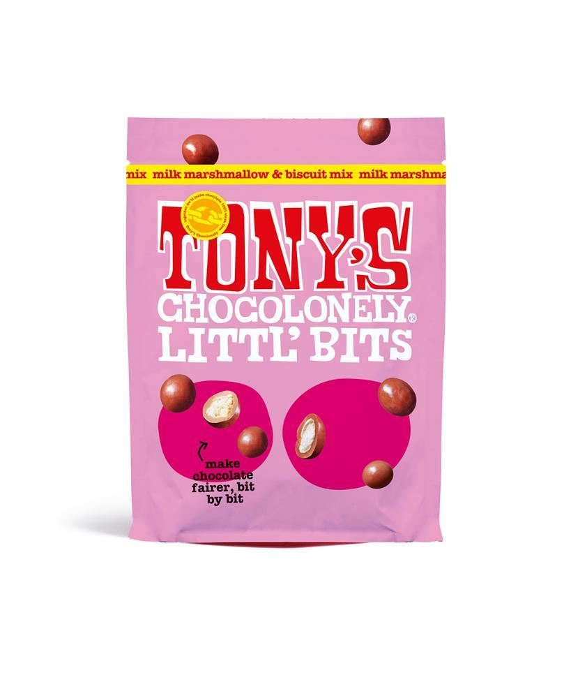 Tonys Chocolonely Tony's Choc Littl' Bits Marshmallow Biscuit 100g - 8 Pack