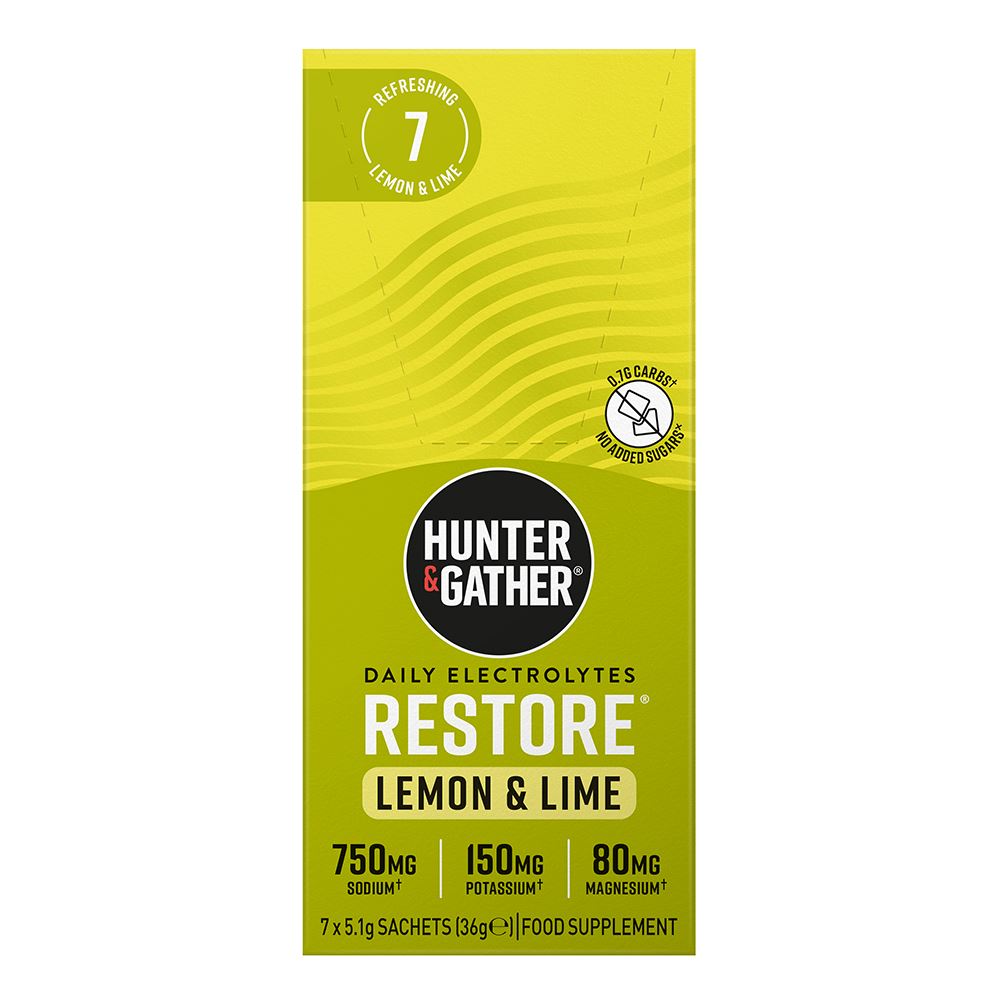 Hunter and Gather Restore Hydration Electrolytes Lemon & Lime 7 x 5.1g per pack