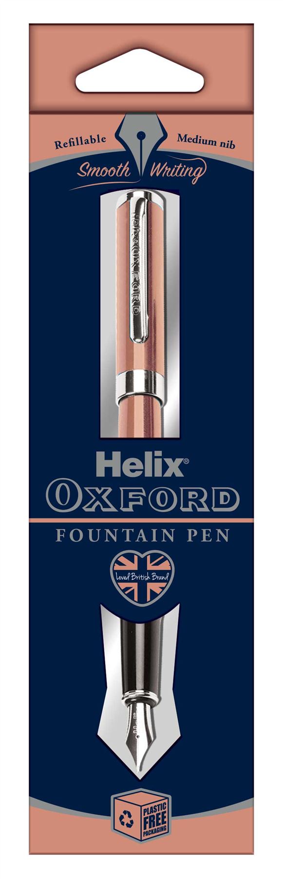 Helix Oxford Premium Fountain Pen - Rose Gold