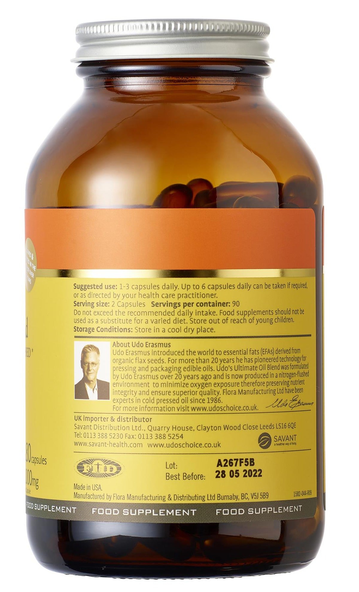 Udos Choice Ultimate Oil Blend 1000mg - 180 Caps - image 2