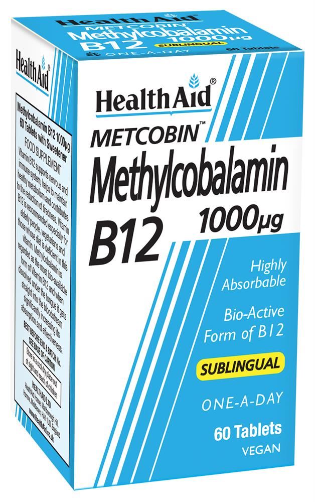 HealthAid Methylcobalamin 1000mcg B12 60 Tablets