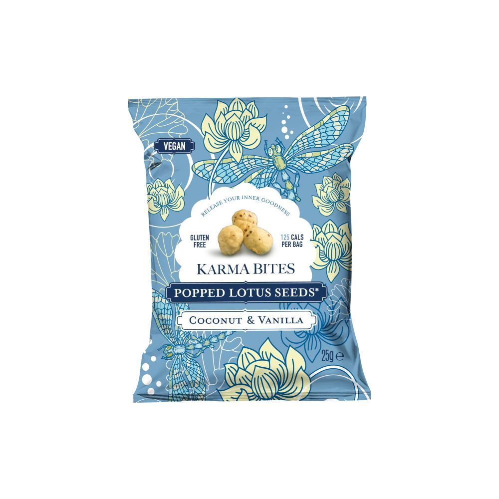 Karma Bites Popped Lotus Seeds Coconut 25g - 12 Pack