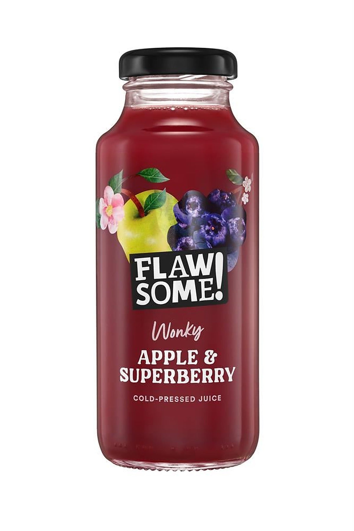 Flawsome! Apple & Superberry cold-pressed Juice Glass 250ml - 3 Pack