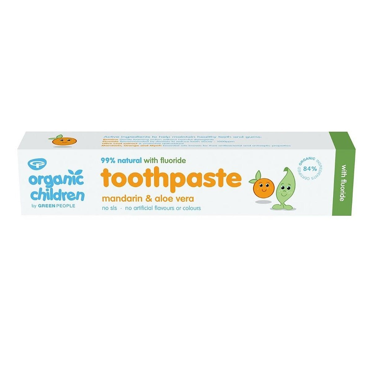 Green People Organic Children Mandarin & Aloe Vera Toothpaste with Fluoride 50ml