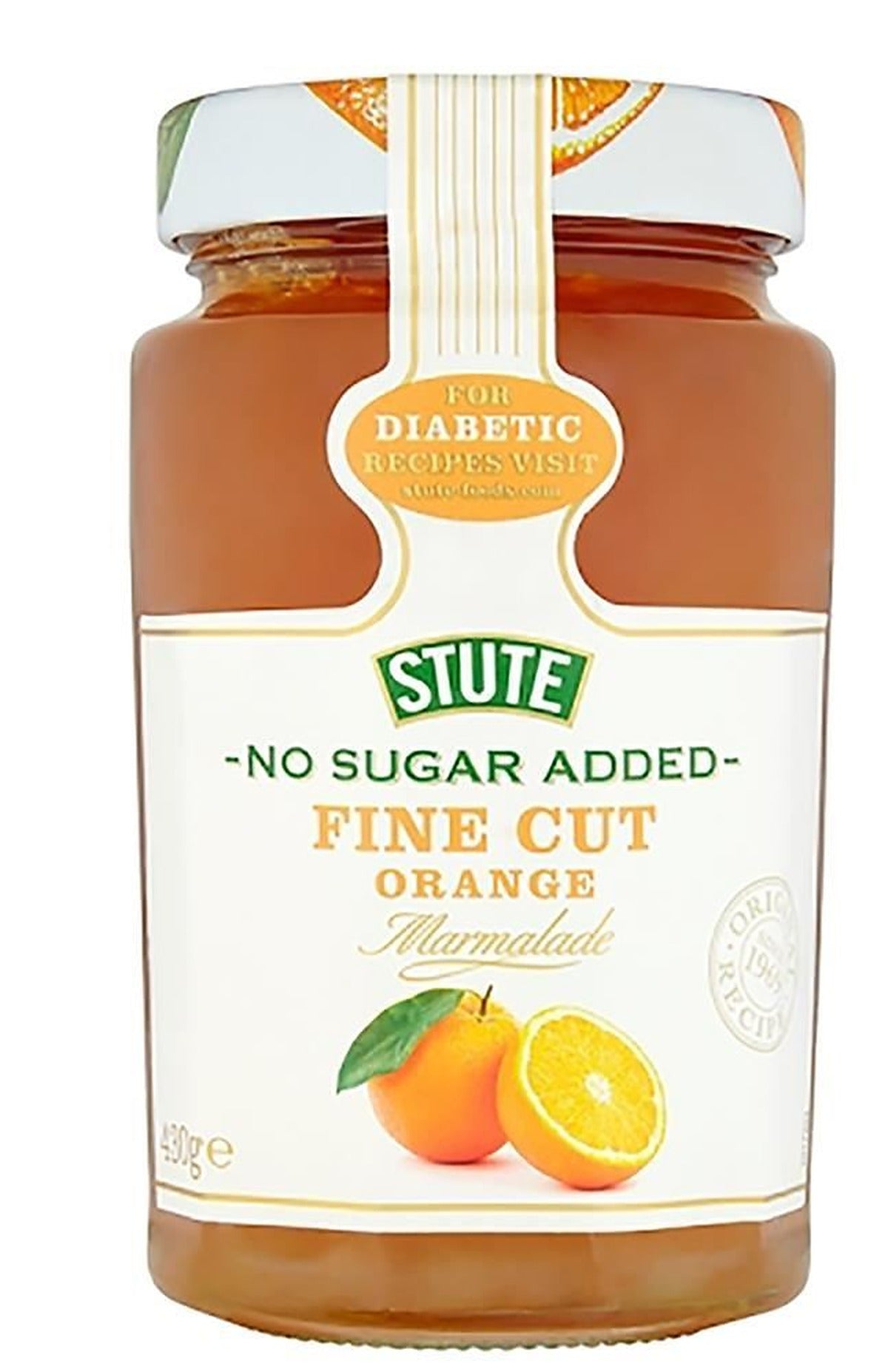 Stute No Sugar Added Fine Cut Orange Marmalade 430g - 2 Pack
