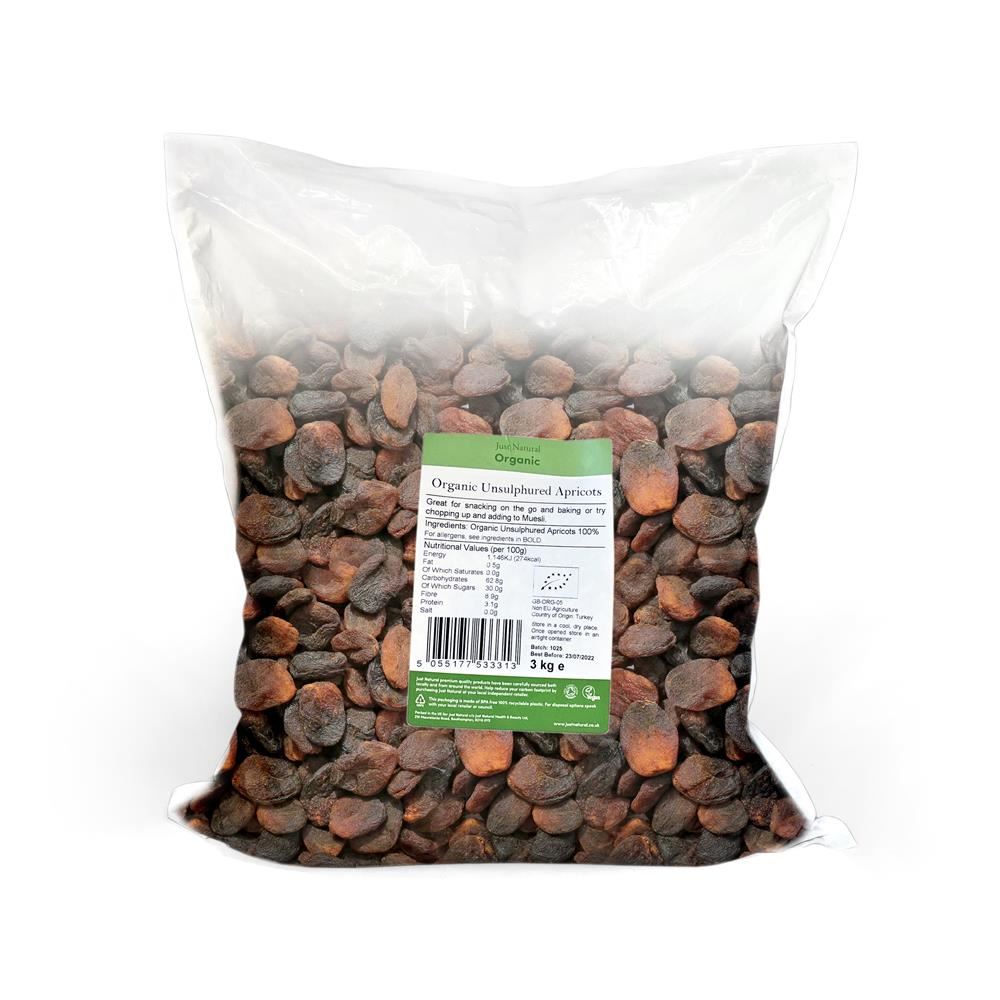 Just Natural Organic Organic Unsulphured Apricots 3kg