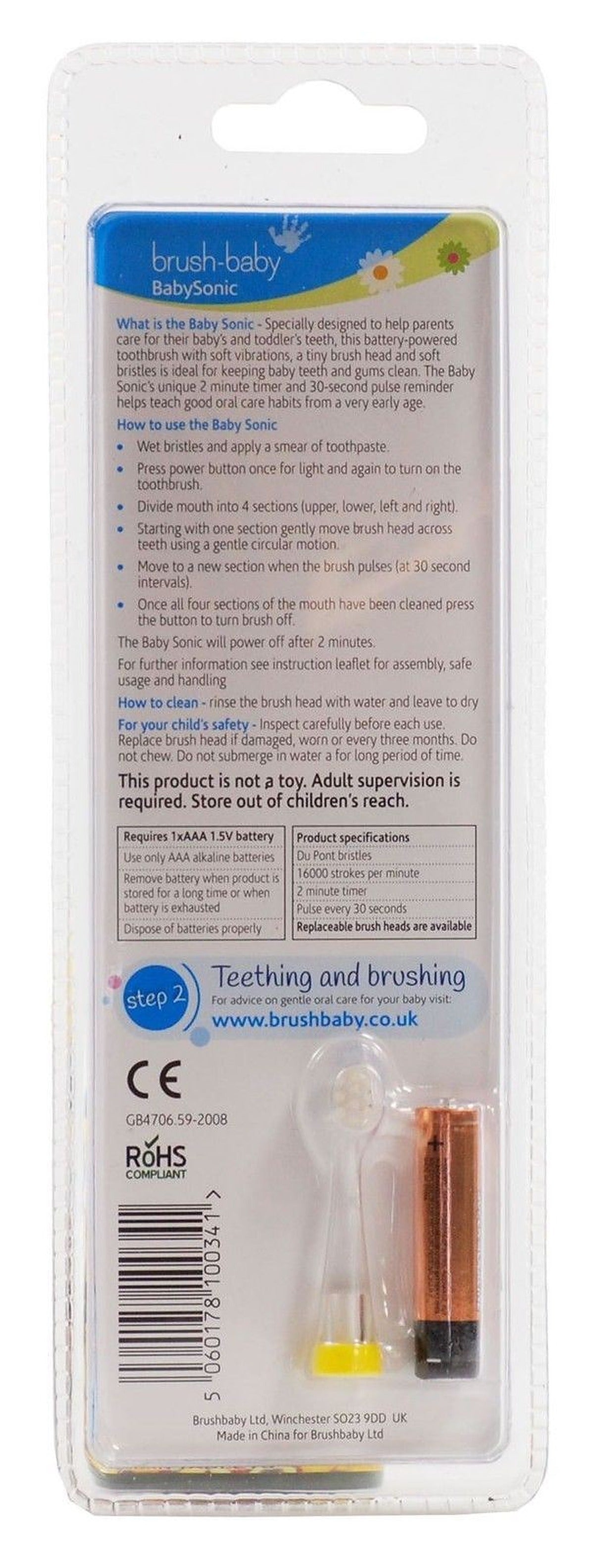 Brush-Baby Baby Sonic Electric Toothbrush - image 2