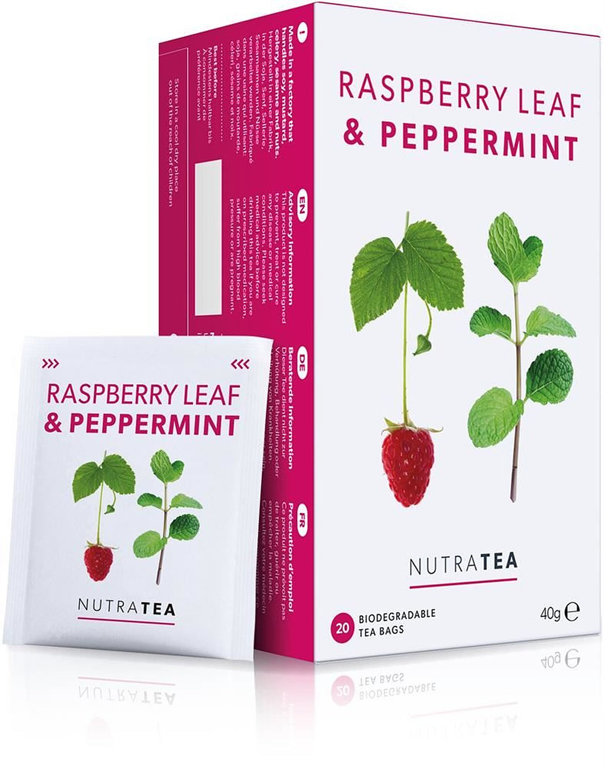 Nutratea Nutra Raspberry Leaf & Peppermint 20 Herbal Tea Bags