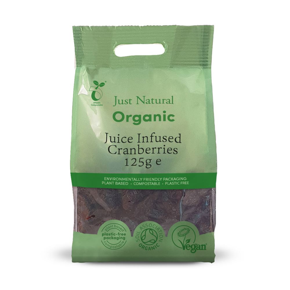 Just Natural Organic Organic Juice Infused Cranberries 125g