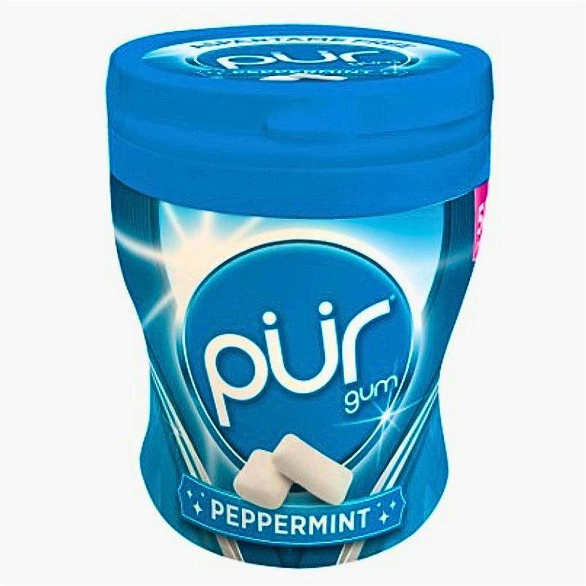 Pur Gum ASPARTAME FREE - PUR Gum Peppermint 70g Shaker Cup - 6 Pack