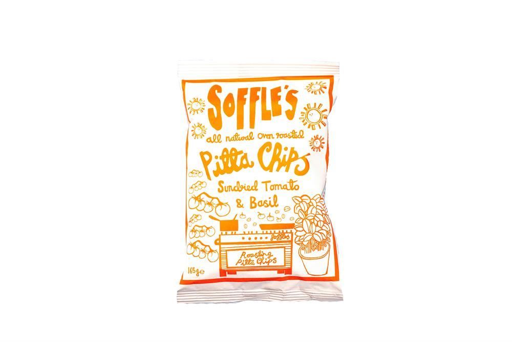 Soffles Pitta Chips Sundried Tomato & Basil Pitta Chips 165gs - 9 Pack