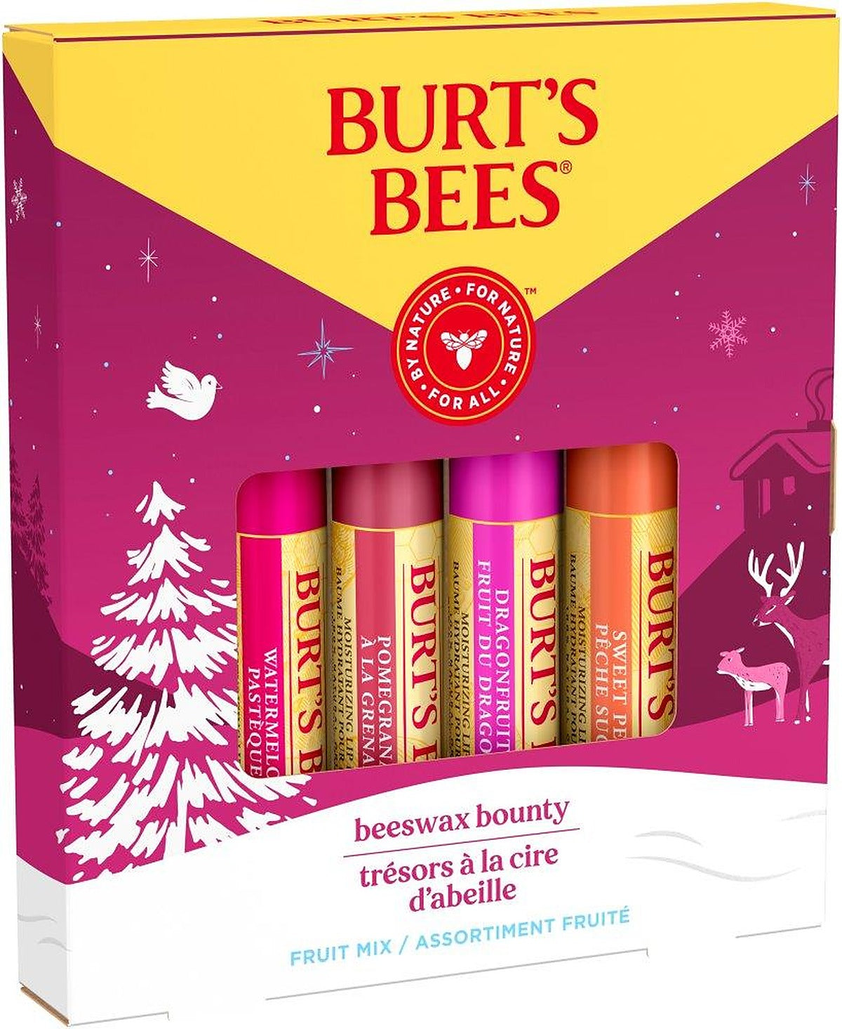 Burt's Bee Beesax Bounty Fruit Mix 4 Pack Balm