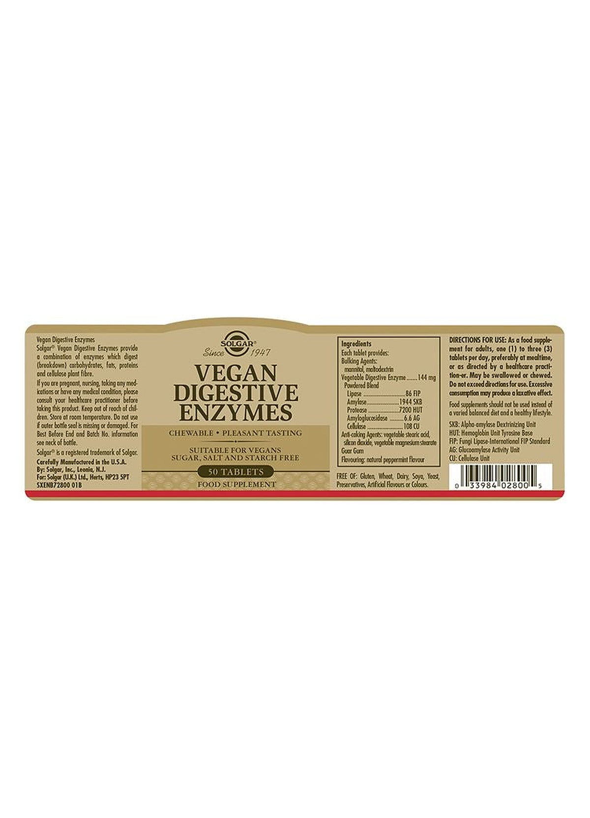 Solgar Vegan Digestive Enzymes - 50 Tablets - image 3