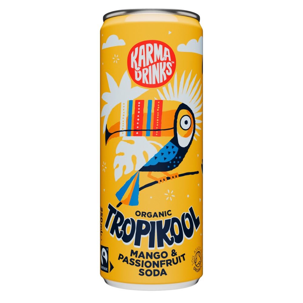 Karma Cola Tropikool Mango and Passionfruit Soda 250ml - 12 Pack