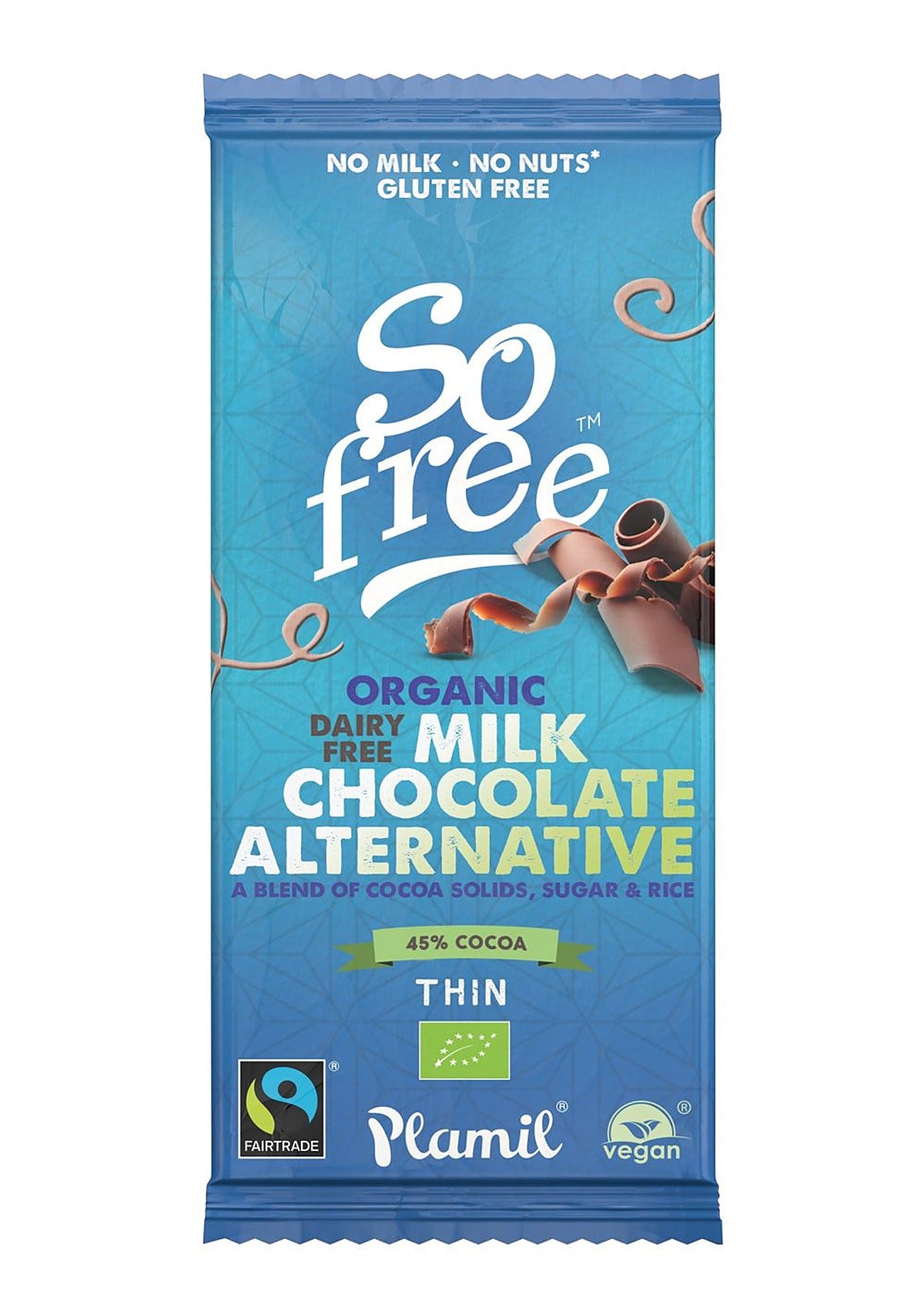Plamil So Free Milk Alternative Chocolate Organic Fairtrade 80g