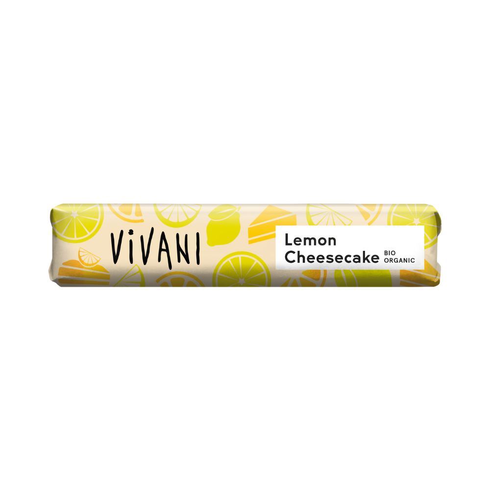 Vivani Organic Mini Milk Chocolate Lemon Cheesecake Bar 40g