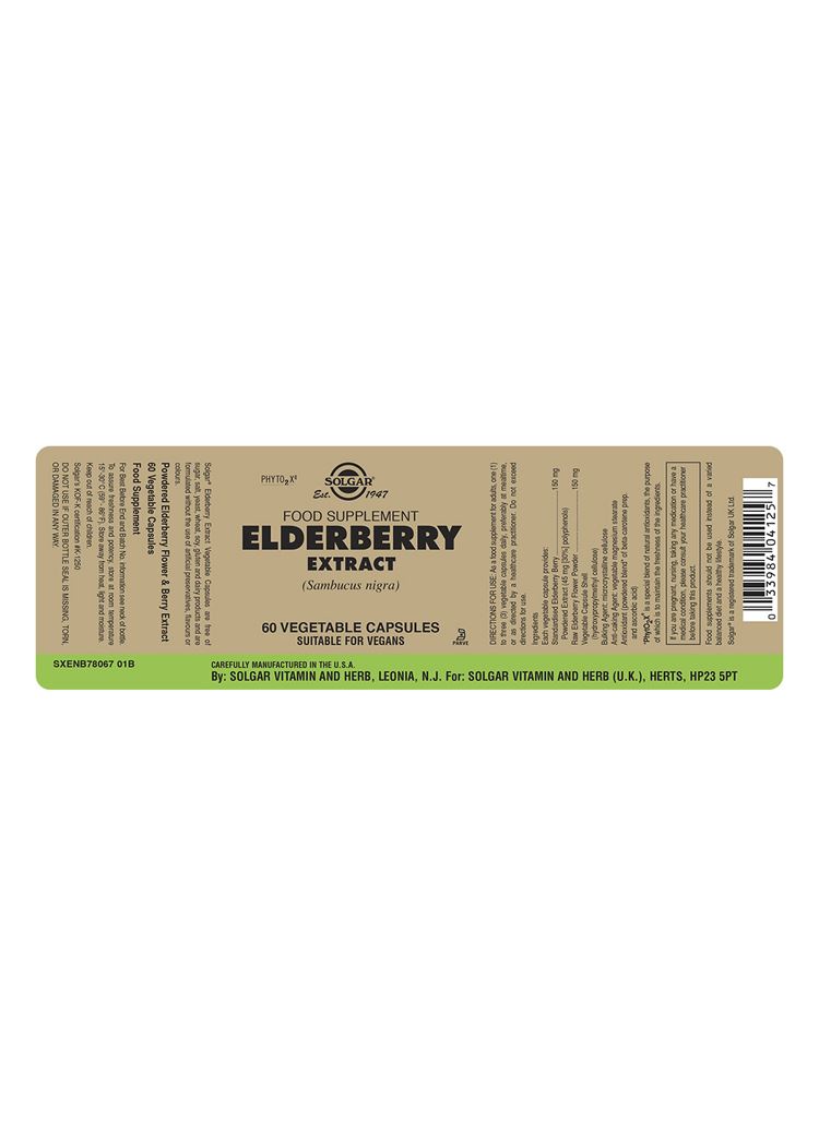 Solgar Elderberry Extract - 60 Vegicaps