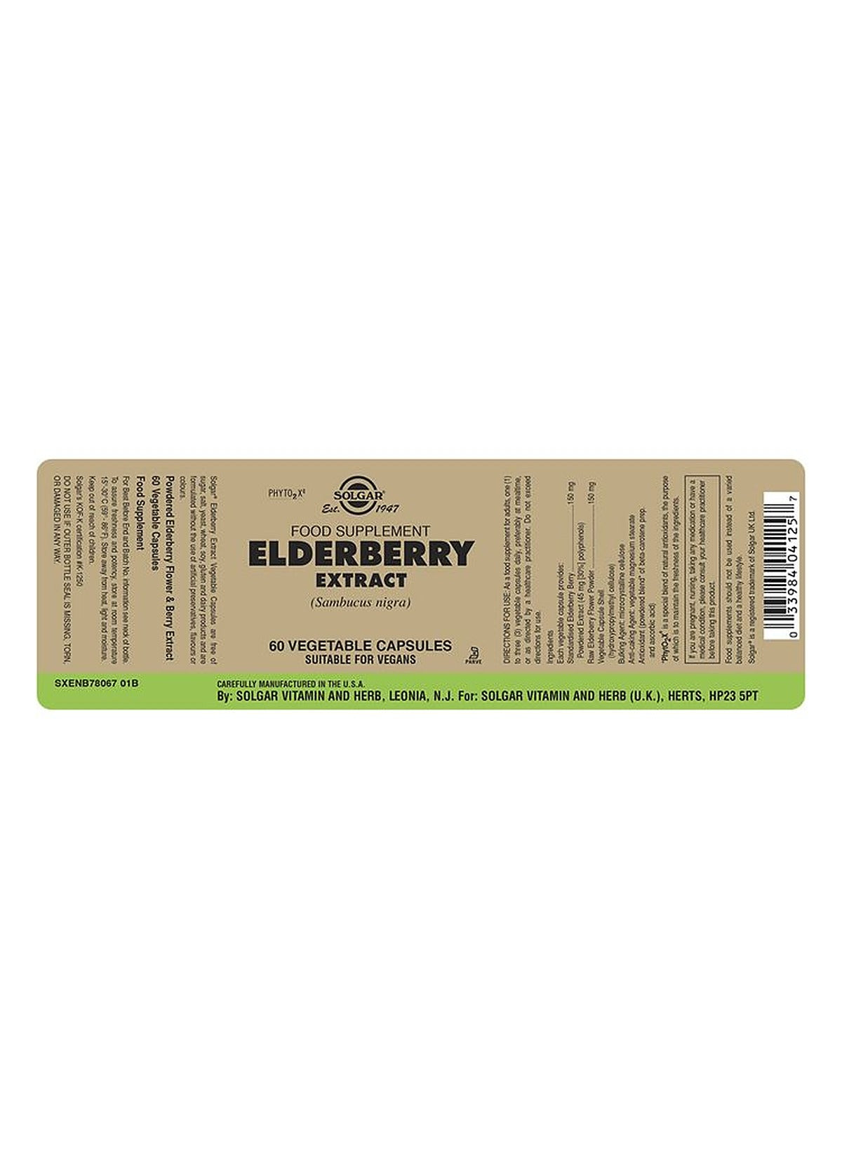 Solgar Elderberry Extract - 60 Vegicaps - image 3