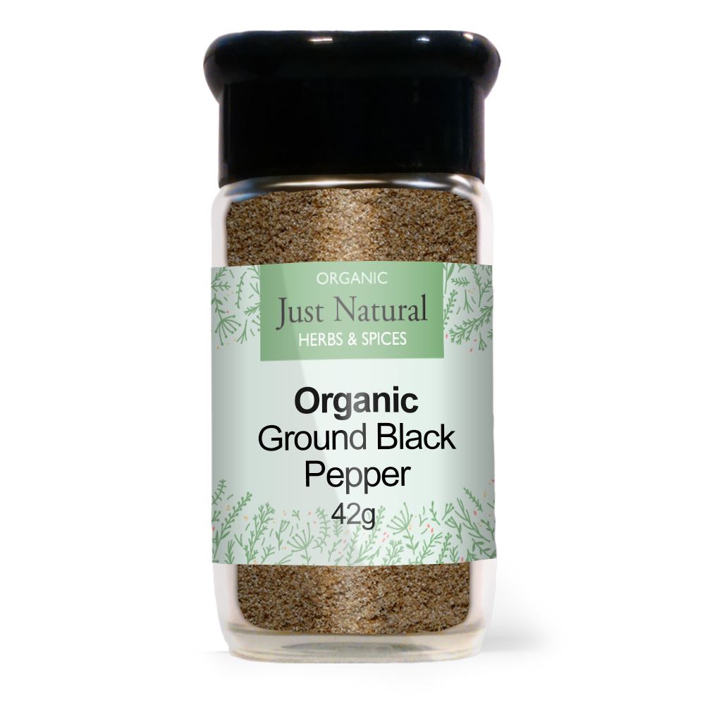 Just Natural Herbs Organic Ground Black Pepper (Glass Jar) 55g