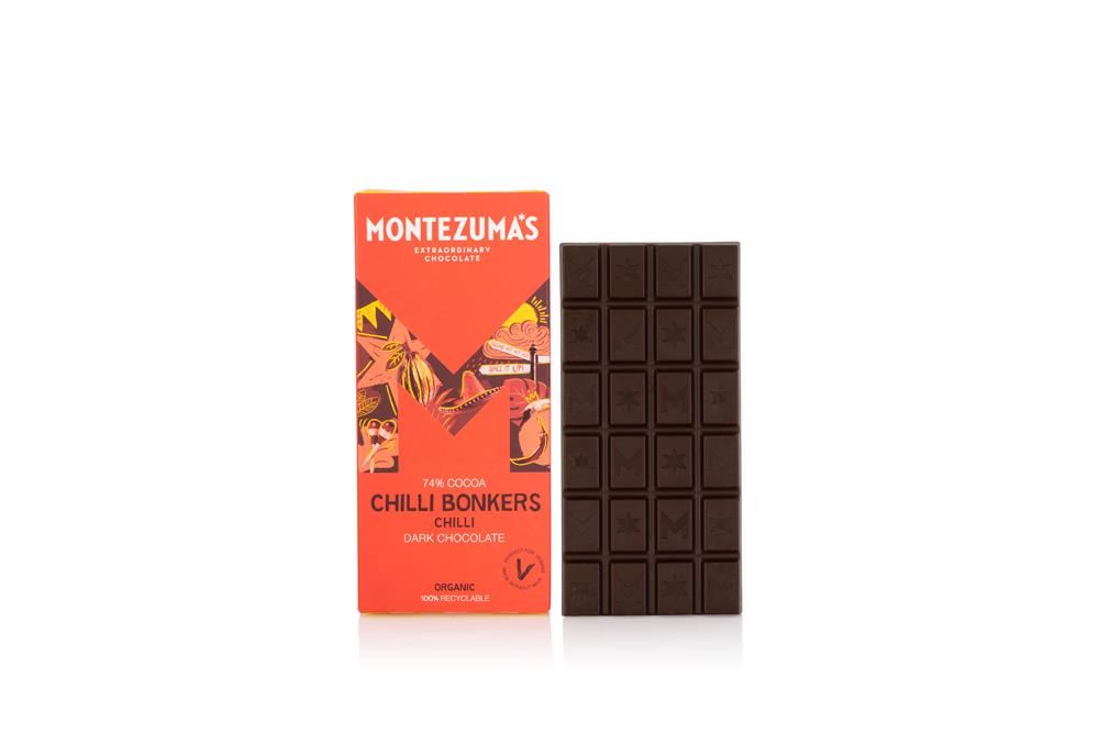 Montezumas Chocolate Chilli Bonkers Organic Dark Chilli Bar 90g