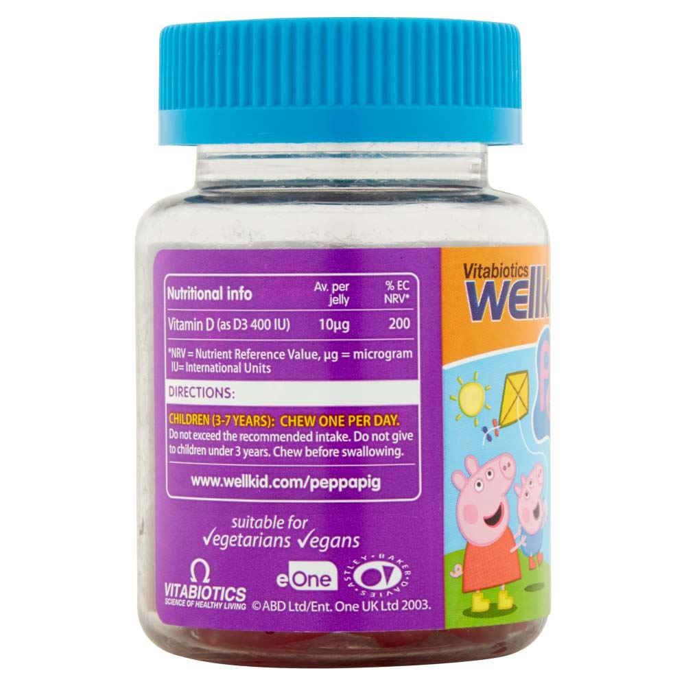 Vitabiotics WellKid Peppa Pig Vitamin D 400 IU (10µg) 3-7 Years - 30 Soft Jellies