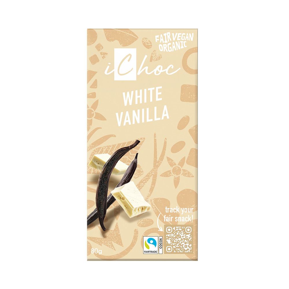 iChoc White Vanilla Chocolate Vegan Organic 80g
