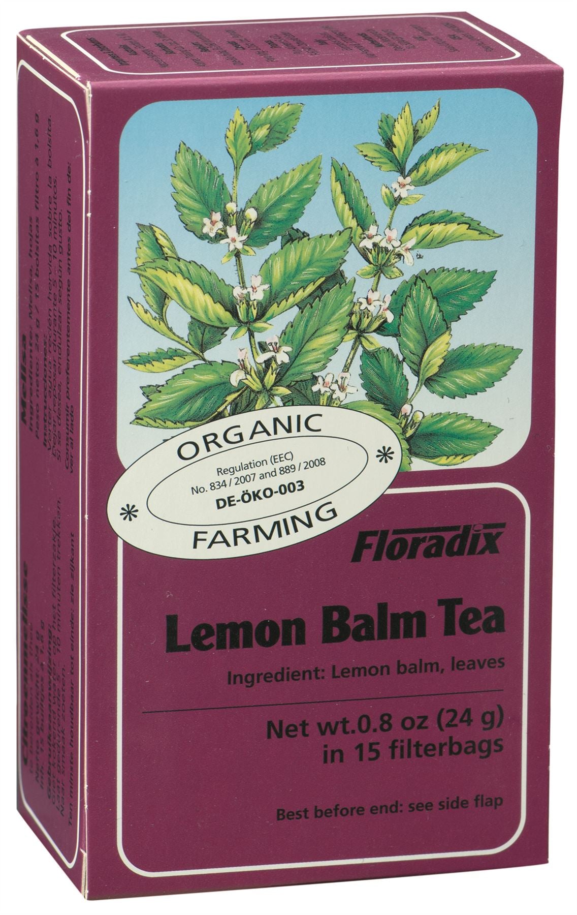 Salus Floradix - Organic Lemon Balm Herbal Tea - 15 Bags