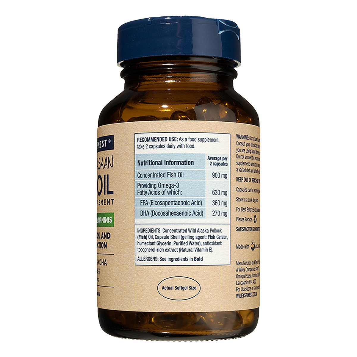 Wiley's Finest UK Easy Swallow Minis 180 Capsules - image 2