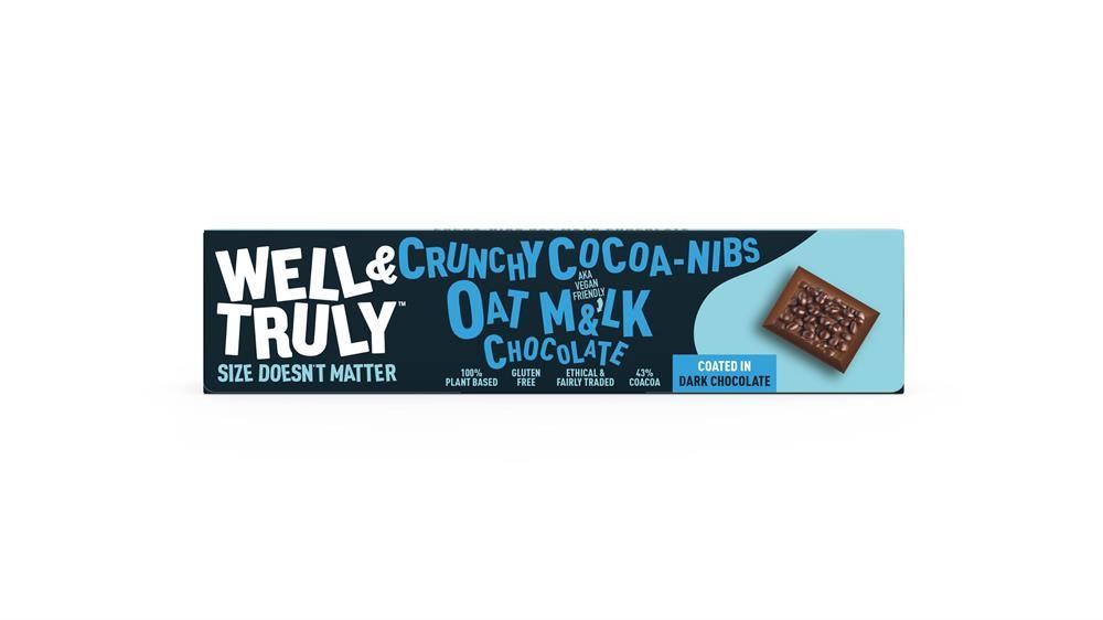 Well and Truly Oat M&lk Chocolate Cocoa Nibs 30g - 20 Pack