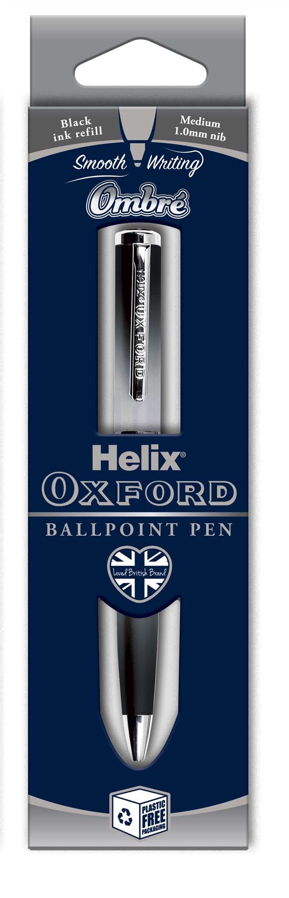 Helix Oxford Premium Ballpoint Ombre Black Pen - Black Ink