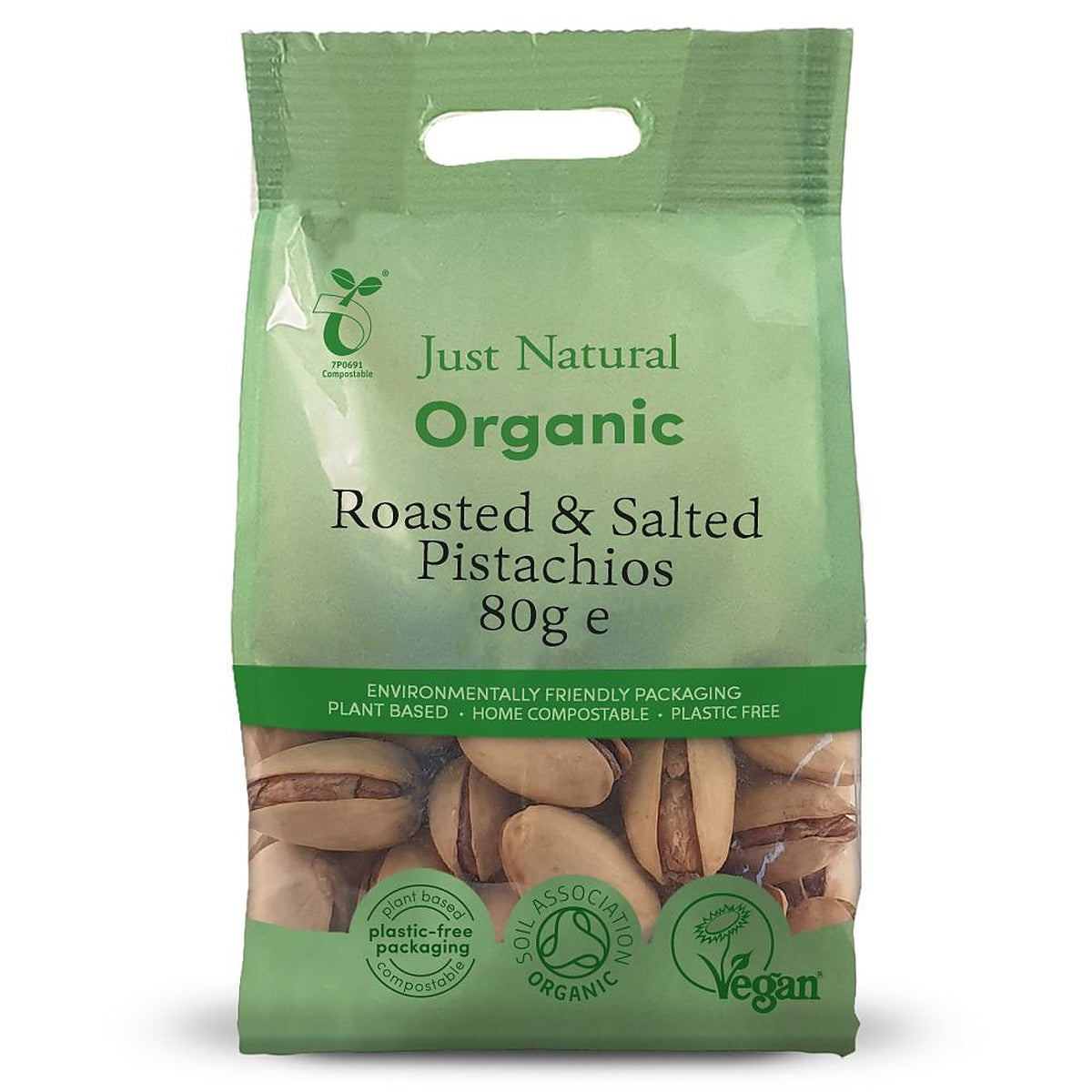 Just Natural Organic Organic Roasted & Salted Pistachios in Shell 80g