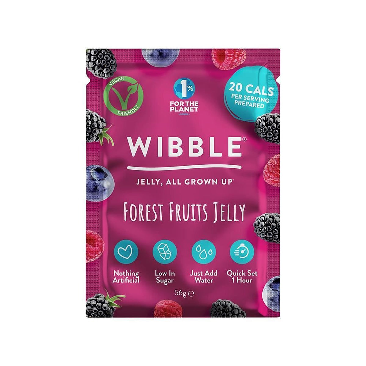 Wibble Raspberry Vegan Jelly Crystals - 12 Pack