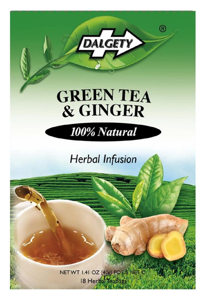 Dalgety Teas Green Tea & Ginger 18 Teabags - 2 Pack