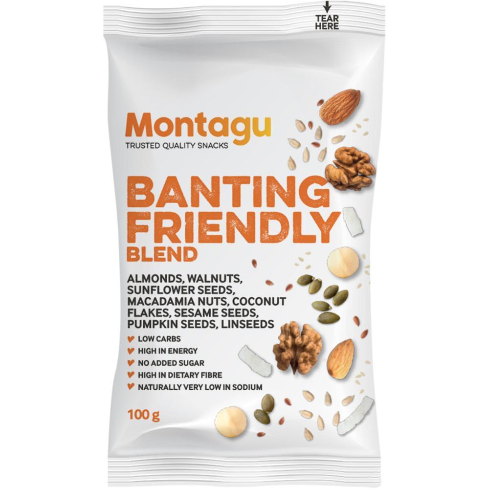 Montagu Banting Friendly Blend Nutritious Snacking for Busy 80g - 10 Pack