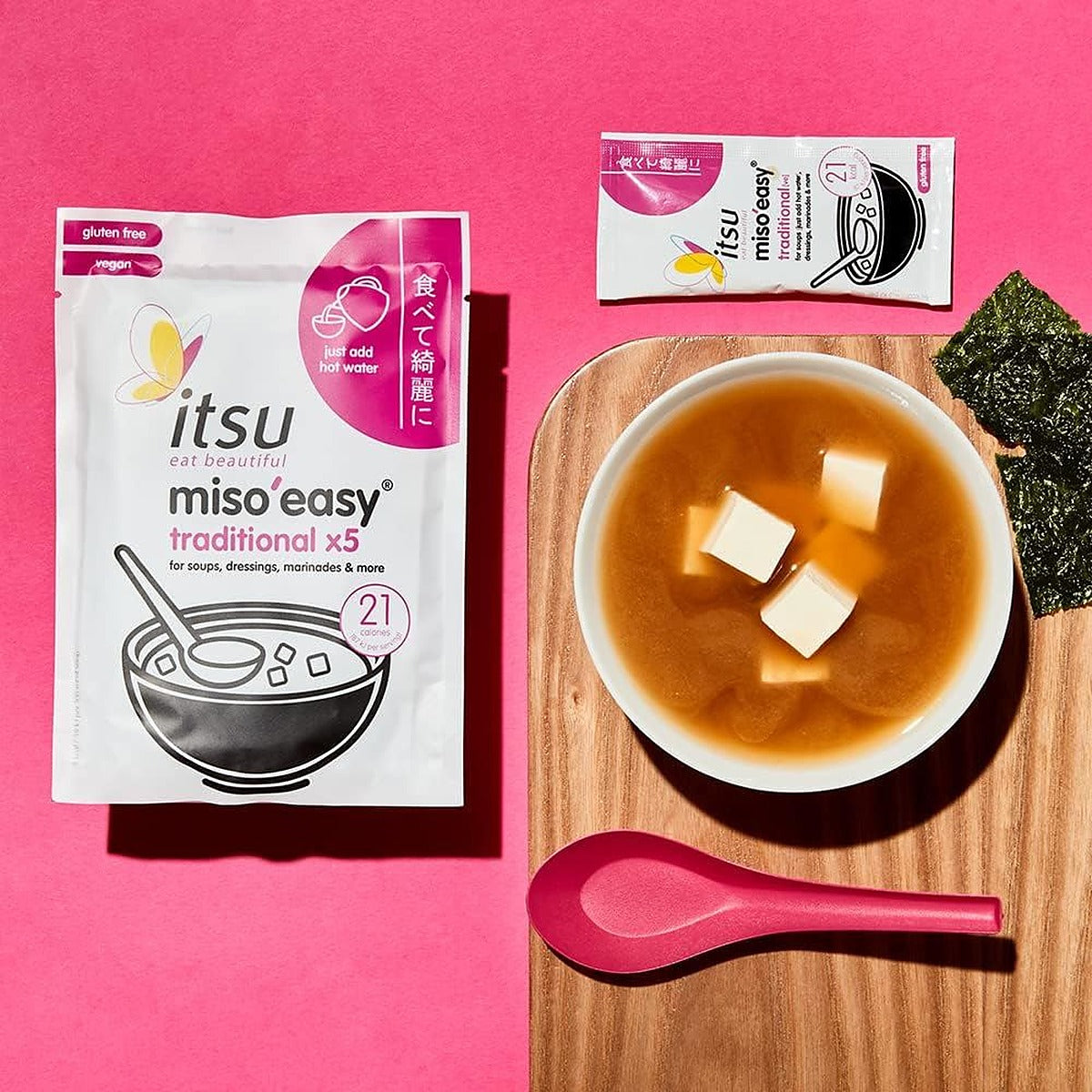 Itsu Miso'easy Traditional Instant Miso Paste 105g (5x21g Sachets) - Pack of 12 (60 Soups) - image 4