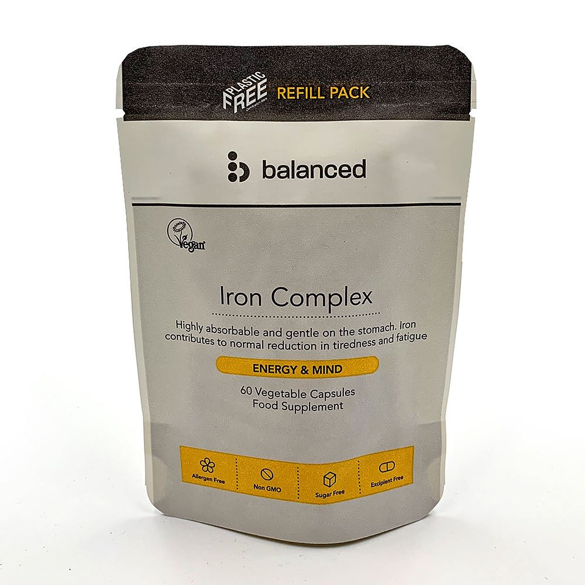 Balanced Iron Complex 60 Veggie Caps - Refill Pouch