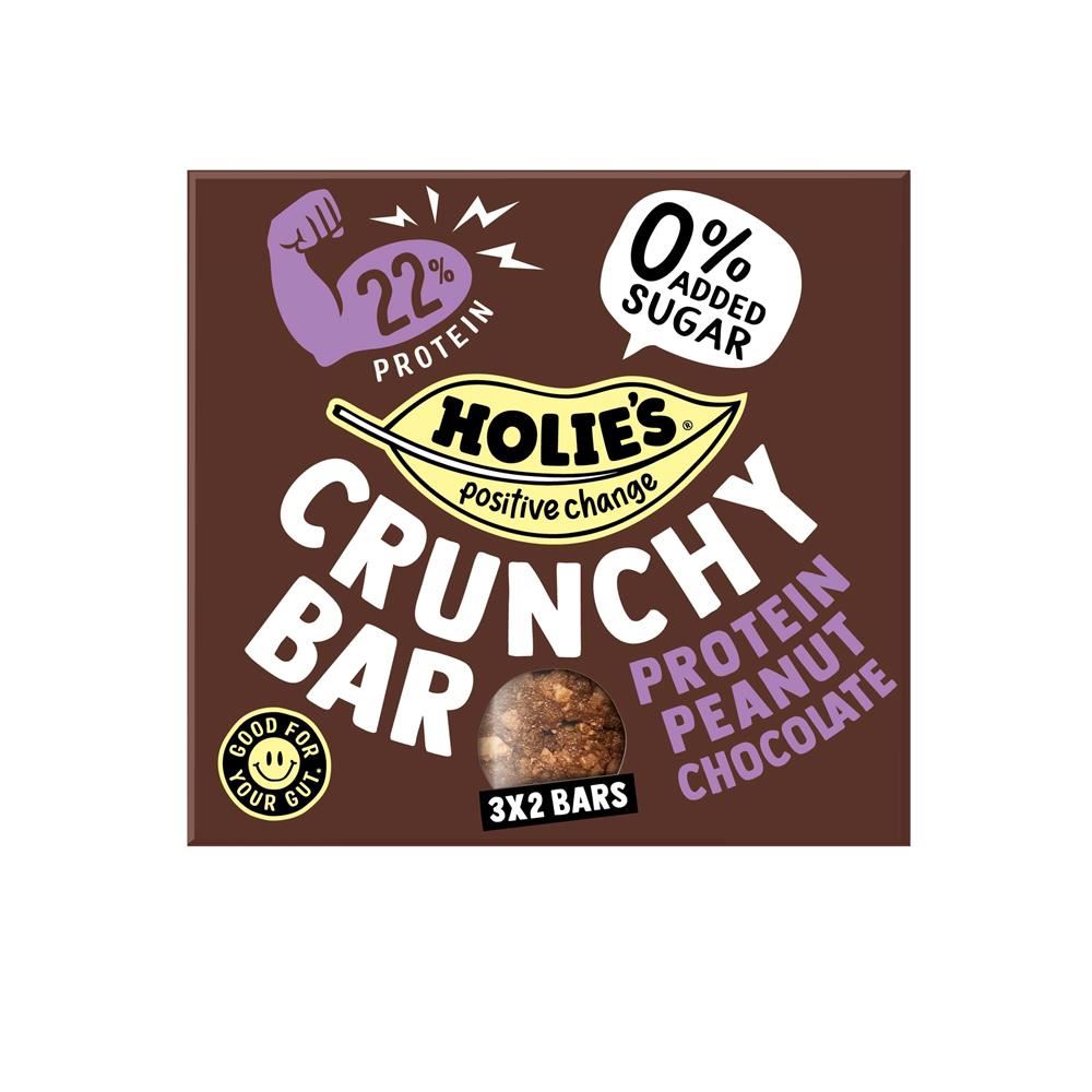 Holies Cruchy Bar Protein Peanut Chocolate 120g - 3 Pack