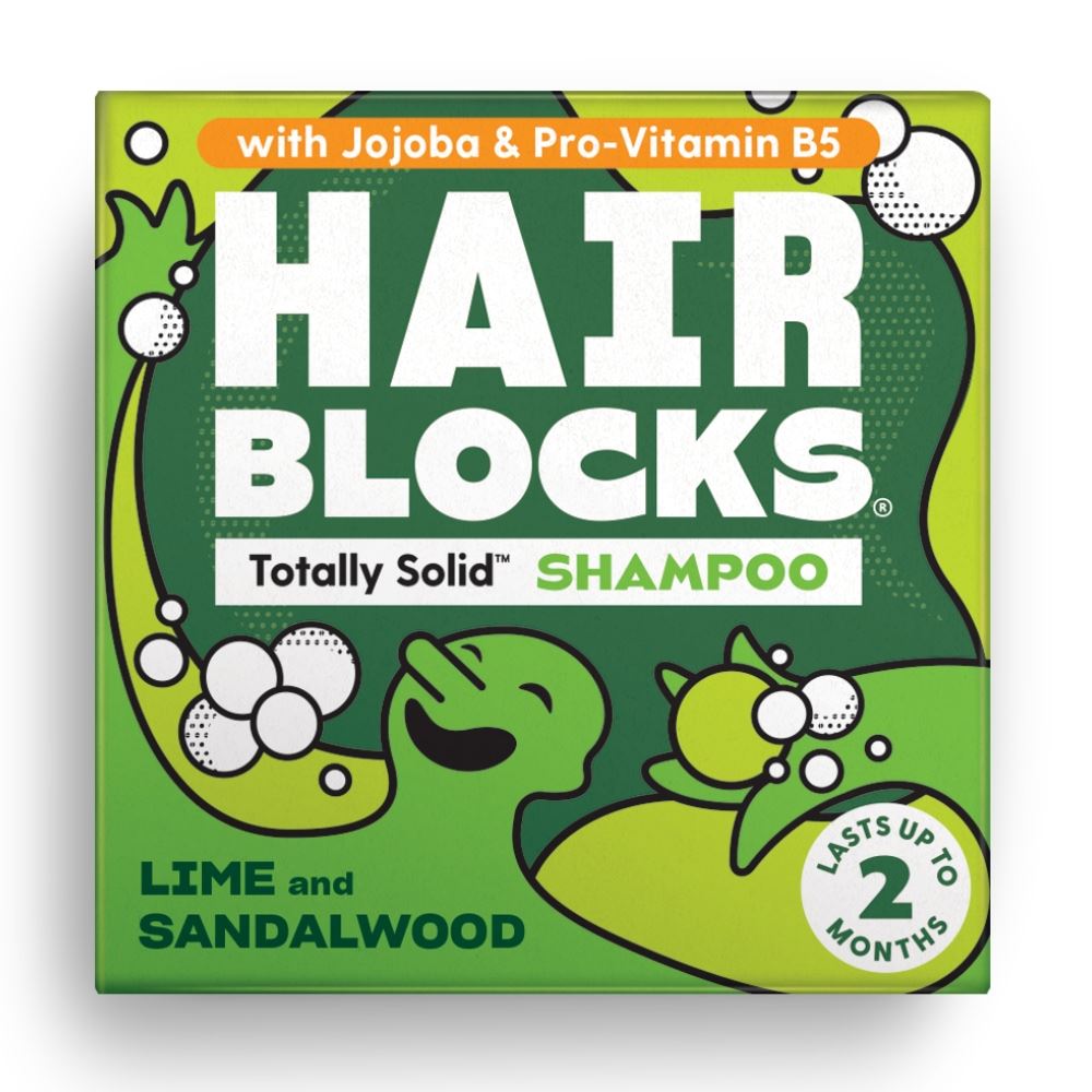 Shower Blocks Hair Blocks Solid Shampoo - Lime & Sandalwood 85g