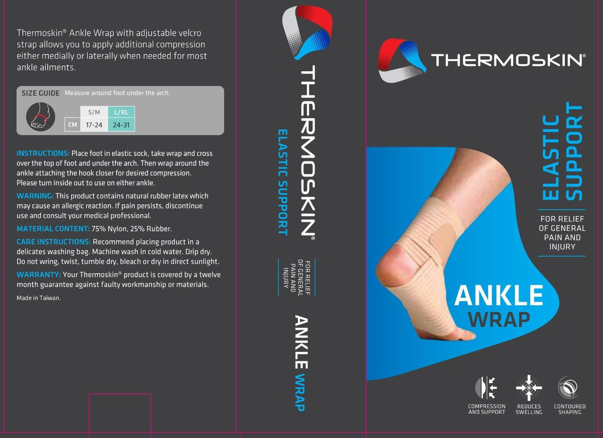 Thermoskin Elastic Ankle Wrap Support (All Sizes Available)